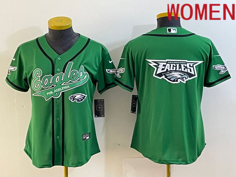 Women Philadelphia Eagles Blank Green Nike 2023 Co Branding Game NFL Jersey style 10->->Women Jersey